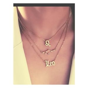 Zodiac Necklaces, 3 strand, gold plated, fun, fashion, statement necklace